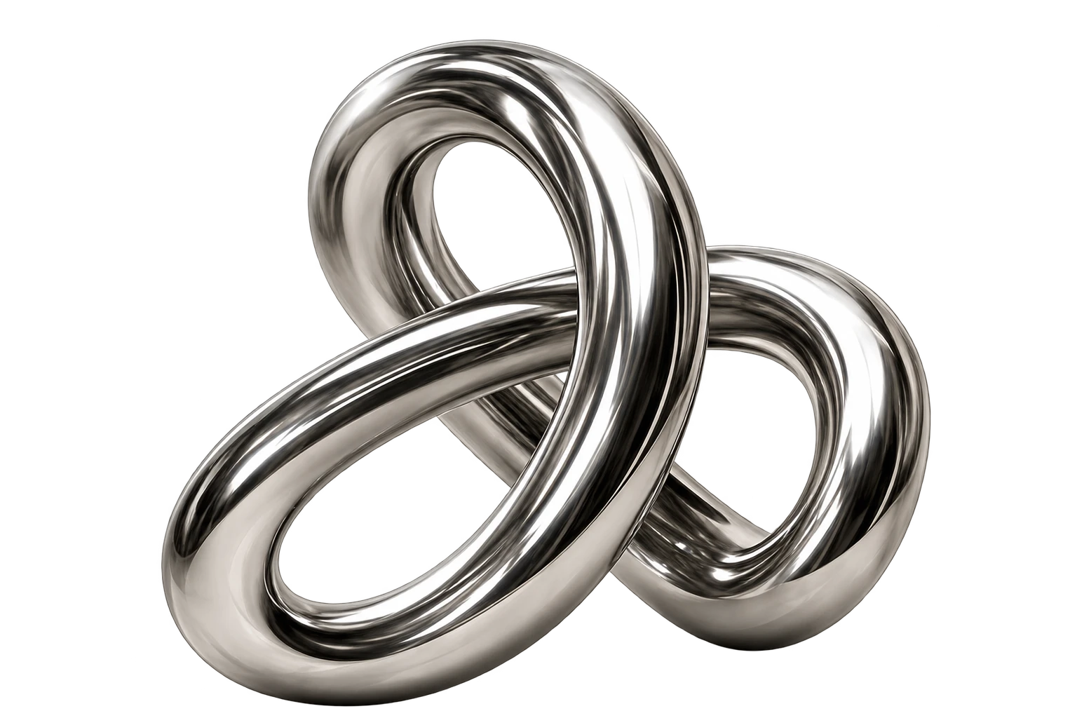 Polished silver loops representing connected strategy and delivery